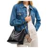 Coach Laurel 31 Mirror Pendant Detachable Handle Pebble Leather Shoulder Bag Large Women Shoulder Bag Black CBI94-SVS3B