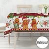 Christmas Gingerbread Man Rectangle Tablecloth Table Decor Winter Xmas Waterproof Table Cloths Table Decor Navidad Decorations