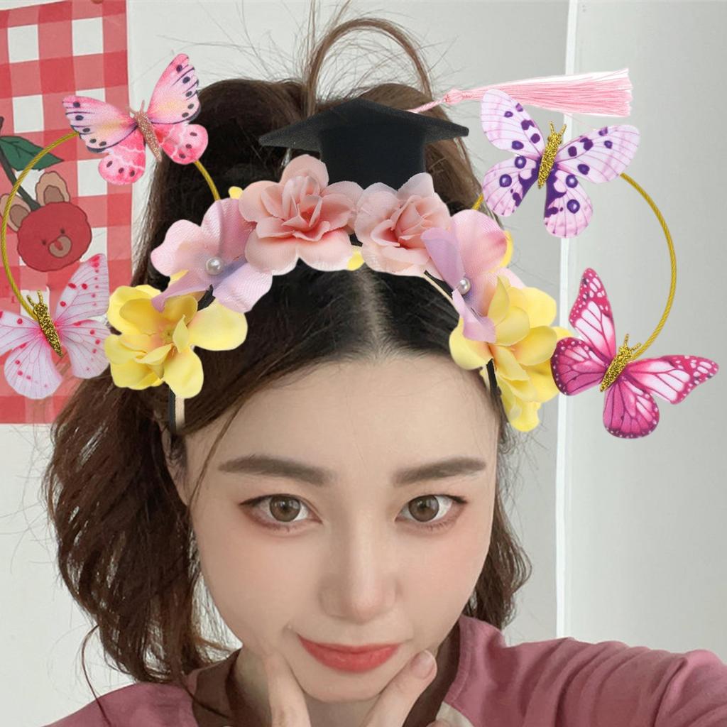 Floral Headbands For Kids And Girls Butterfly Crown Adjustable Flower Hair Accessories For Photography Props