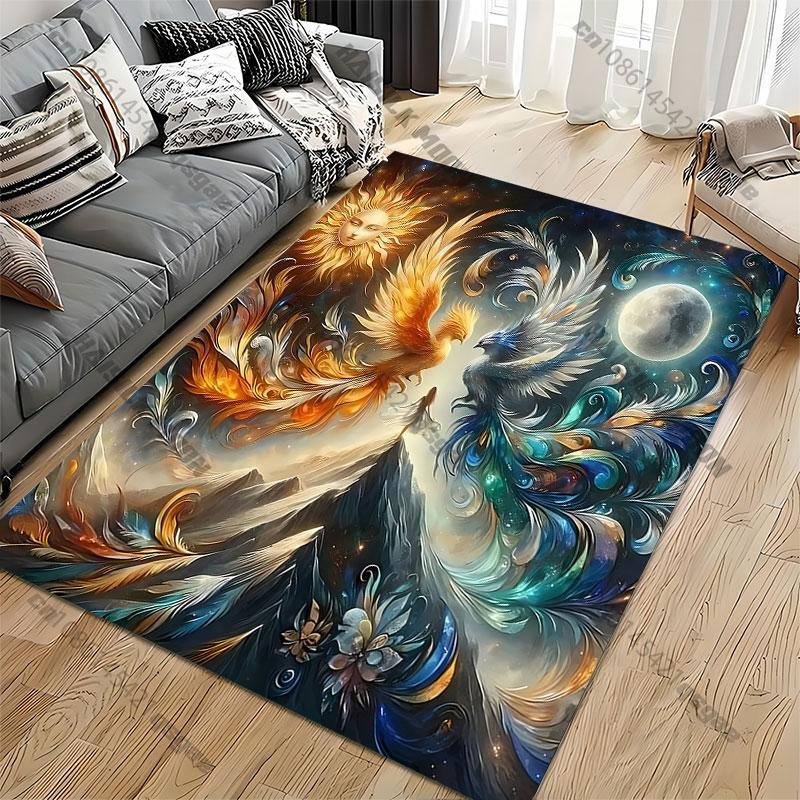 Balance harmony duality cosmic forces carpet Yoga living room room decor children's crawling mat doormat area rug games mat