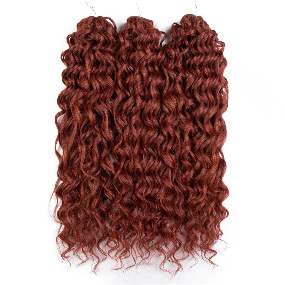 Noble Crochet Hair Soft Water Wave Twist Crochet Hair Synthetic Braid Hair Ombre Blonde Red 20"Deep Wave Braiding Hair Extension