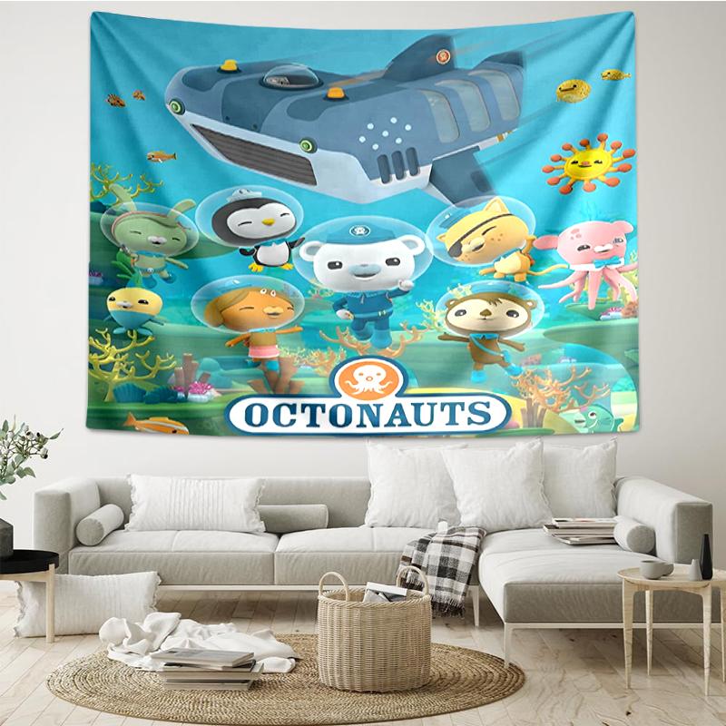 Octonauts Print Tapestry, Backdrop, Easy Setup, Ideal for Bedroom, Office & Living Room, with Aesthetic Wall Hanging Decor.