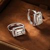 Classic Luxury 2CT Emerald Moissanite Earrings Women 14K Gold Plated Elegant Fine Jewelry