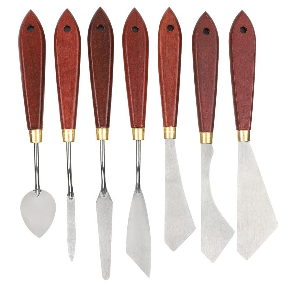 

7PCS Stainless Steel Palette Knife Set Smooth Edge Durable Craft Painting Scraper Thin & Flexible Art Spatula Art Creation