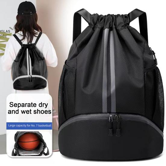 Borsa Palestra Coulisse Calcio Basket Grande Capacità Scomparto Separato Scarpe Organizer con Design Impermeabile Coulisse