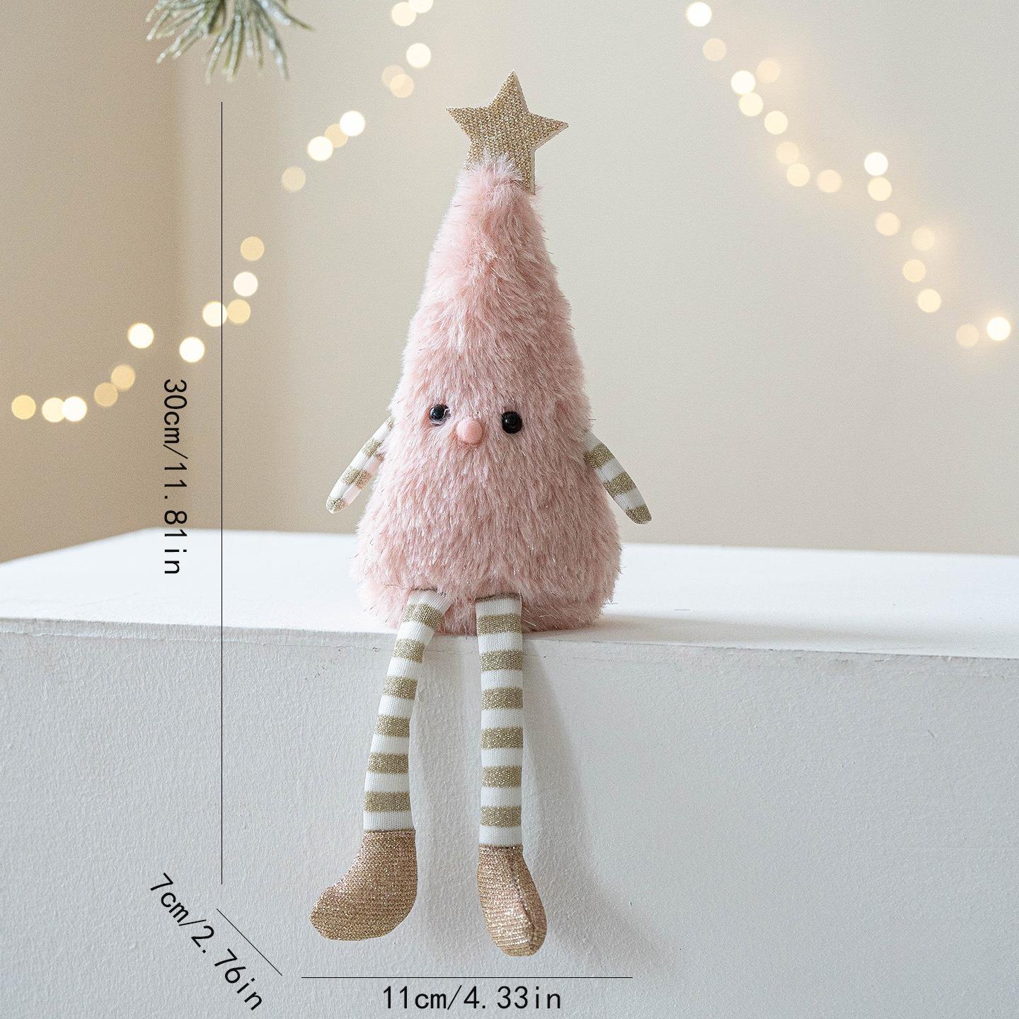 

1PC Cute plush Christmas tree home party decorations Christmas tree decoration pendants Christmas decoration small gifts розовый