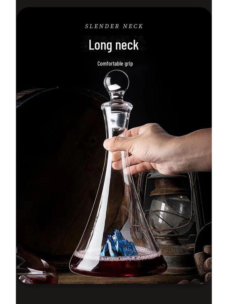 Jinshan Crystal Decanter with Iceberg Base - Customizable Logo for Hotels and Clubs