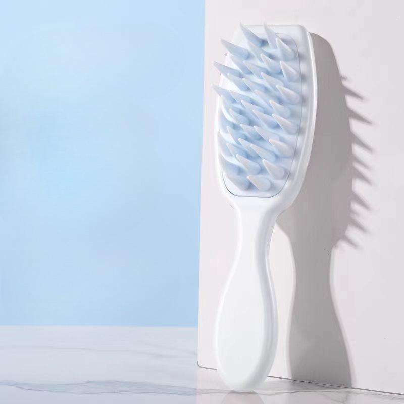 

Pet Silicone Handle Bath Brush, Soft-toothed Dog Bath Massage Comb, Hair Care and Cleaning Pet Comb Handle синий