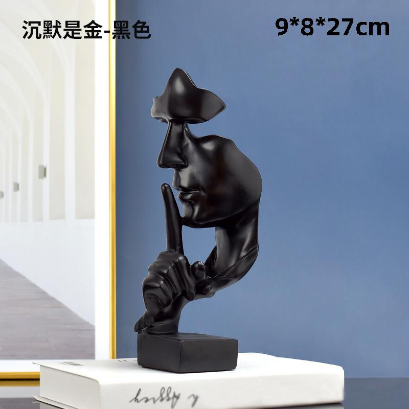 European Style Figure Sculpture Contemplative Ornament, Statue, Resin, Decoration, Bookcase and Wine Cabinet Decoration