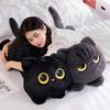 Large Black Cat Plush Pillow Doll - Long Striped Plush Toy for Boys and Girls