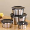 Thickened Stainless Steel Fresh-keeping Box Round Microwave Oven Lunch Box  Office