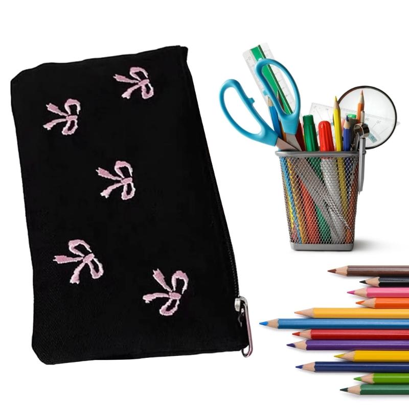 Fashionable Ballet Embroidery Pencil Bag, Multilayered Organizers Portable for Students and Professional Daily Use