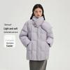 Women's Mid-Length Down Jacket with Scarf Collar and Toggle Buttons
