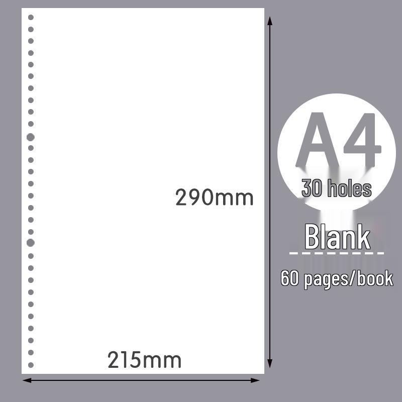 Free Shipping: Thickened Loose-leaf Paper Core for Notebooks - B5 26-Hole, A5 20-Hole, A4 Grid