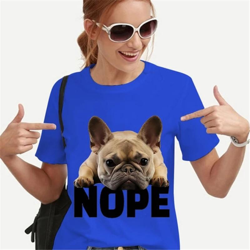 T Shirt for Women Teens Tees French Bulldog Printing Multi Color Unisex Clothes Vintage Men's Streetwear Daily Style Fashion