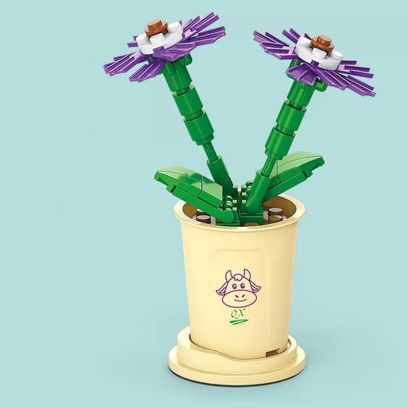 

Совместимые игрушки-пазлы, собранные строительные блоки, серия вечных цветов, Будда, поднимающий цветы, украшения