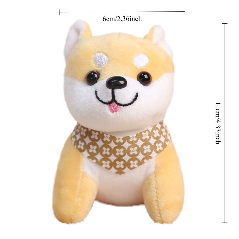 10CM Plush Puppy Keychain Kawaii Shiba Inu Plushie Doll Cartoon Stuffed Animal Backpack Pendant Car Keychain for Women Gifts