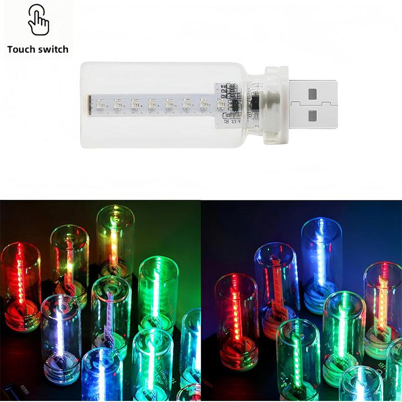 

USB Touch Control LED Atmosphere Lamp Dimmable 10 Colors Lighting Mini Ambient Night Light for Party Holiday Bedroom Car Decor 1pcs