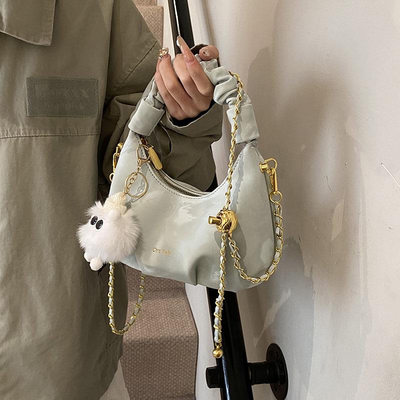 Niche Design Bag Women's Spring Summer 2025 New Fashion Chain Shoulder Messenger Bag Pleated Portable Dumpling Bag