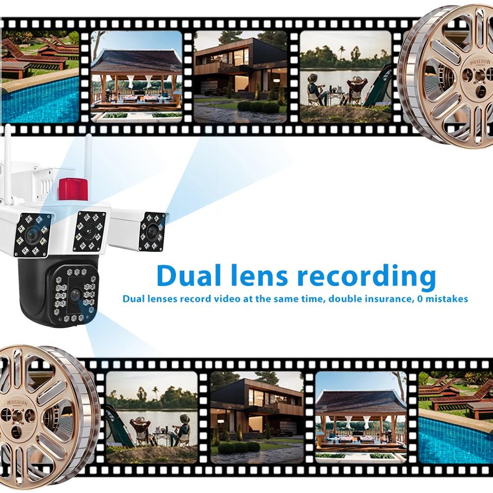 LS VISION 6K 12MP WiFi IP Camera Outdoor Three Lens Panoramic View PTZ IP Camera AI Tracking Security Protection CCTV Video Surveillance