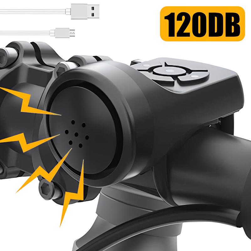 

Велосипедный звуковой сигнал, электрический звуковой сигнал для мотоцикла, 4 режима, USB перезаряжаемый, горный, дорожный, велосипедный, противоугонная сигнализация, звуковой сигнал для велосипеда