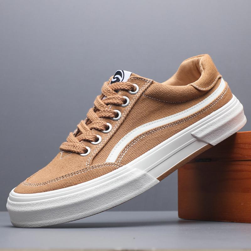 

Модная мужская весенняя износостойкая трендовая парусиновая универсальная новая мягкая подошва удобная повседневная обувь слипоны мужская повседневная обувь SS25821 44 коричневый