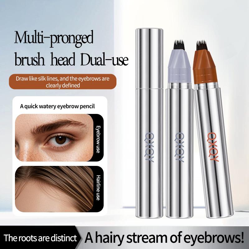 Multi Pronged Brush Head Eyebrow Pencil Dual-Use Smooth & Blendable Eyebrow Gel For Natural Makeup