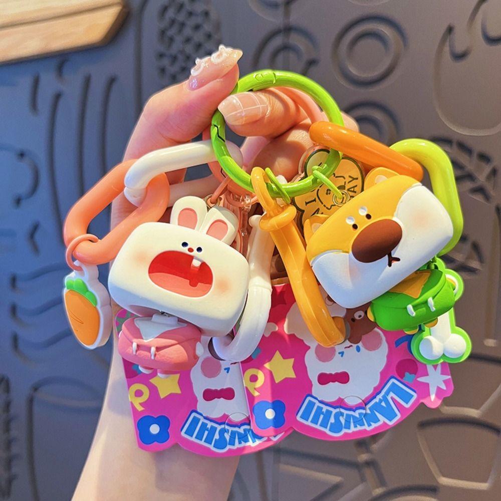 Keychains Animal Key Chain Rabbit Cartoon Doll Pendant Delicate Little Cute Keyring Women