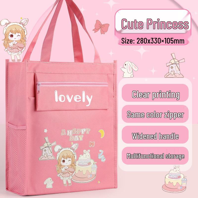 Multifunctional Student Book Bag with Cartoon Design - Large Capacity Study Tote