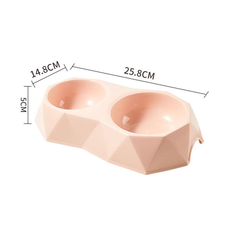 Double Dog Cat Bowls Food Water Feeder Non-Slip Pet Feeding Bowl for Small Medium Dogs Cats Puppy Kitten Durable Pet Dish