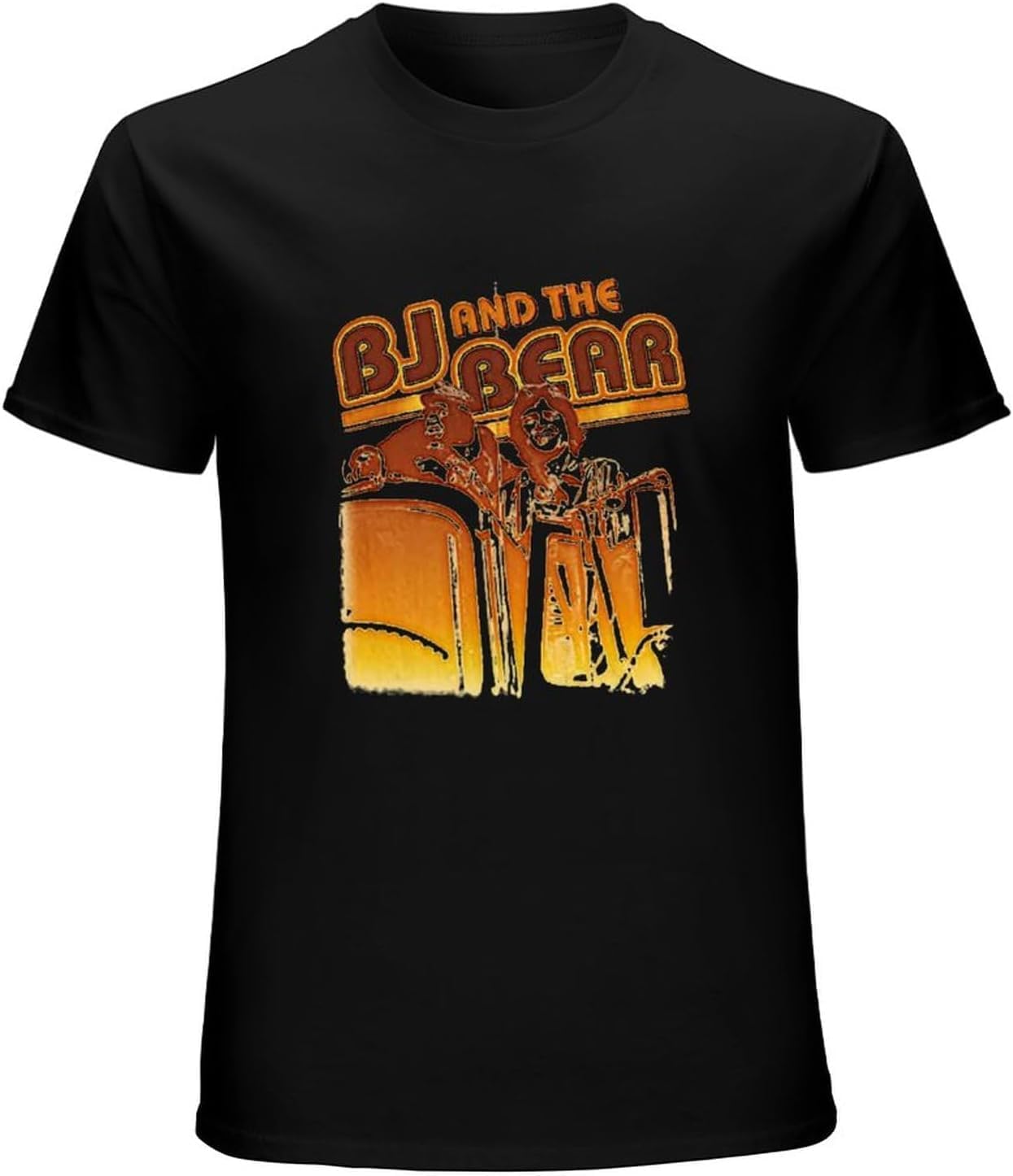 Bj & The Bear 1970 S Retro Television Show Mens T-Shirt Unisex Black Tee M чёрный