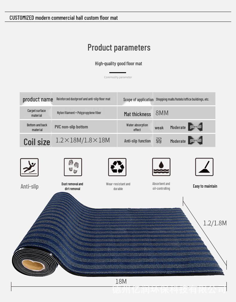 Customizable Anti-Slip Floor Mat for Dust and Water Absorption – Ideal for Entrances, Elevators, and Bathrooms.