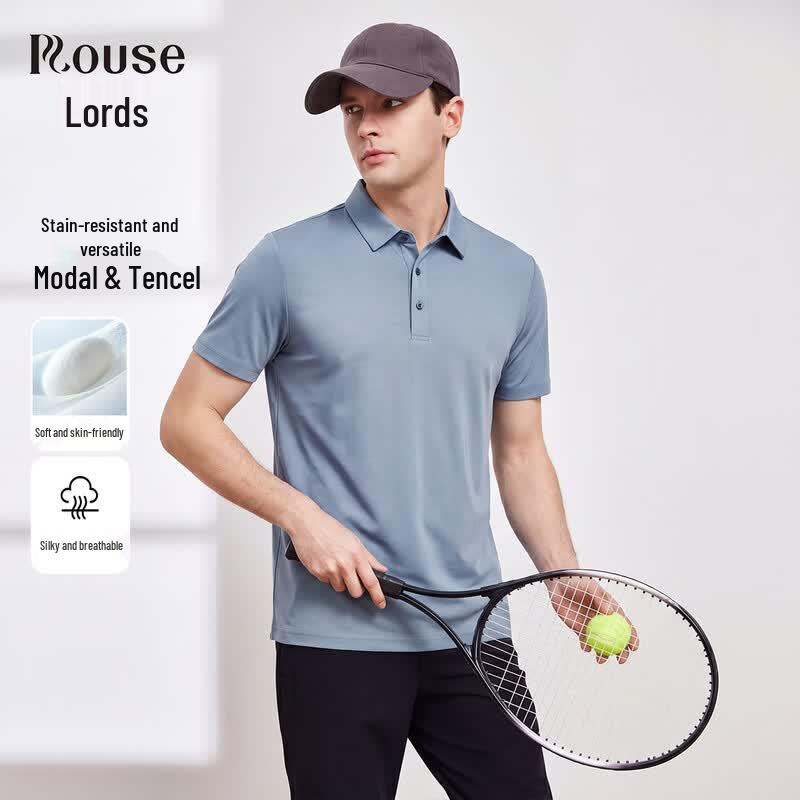 

Men s Modal Tencel Breathable Stain-Resistant Polo T-Shirt US 8