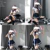 Women's Sexy Cosplay Lingerie Student Uniform Set With Velcro Design Miniskirt Outfit
