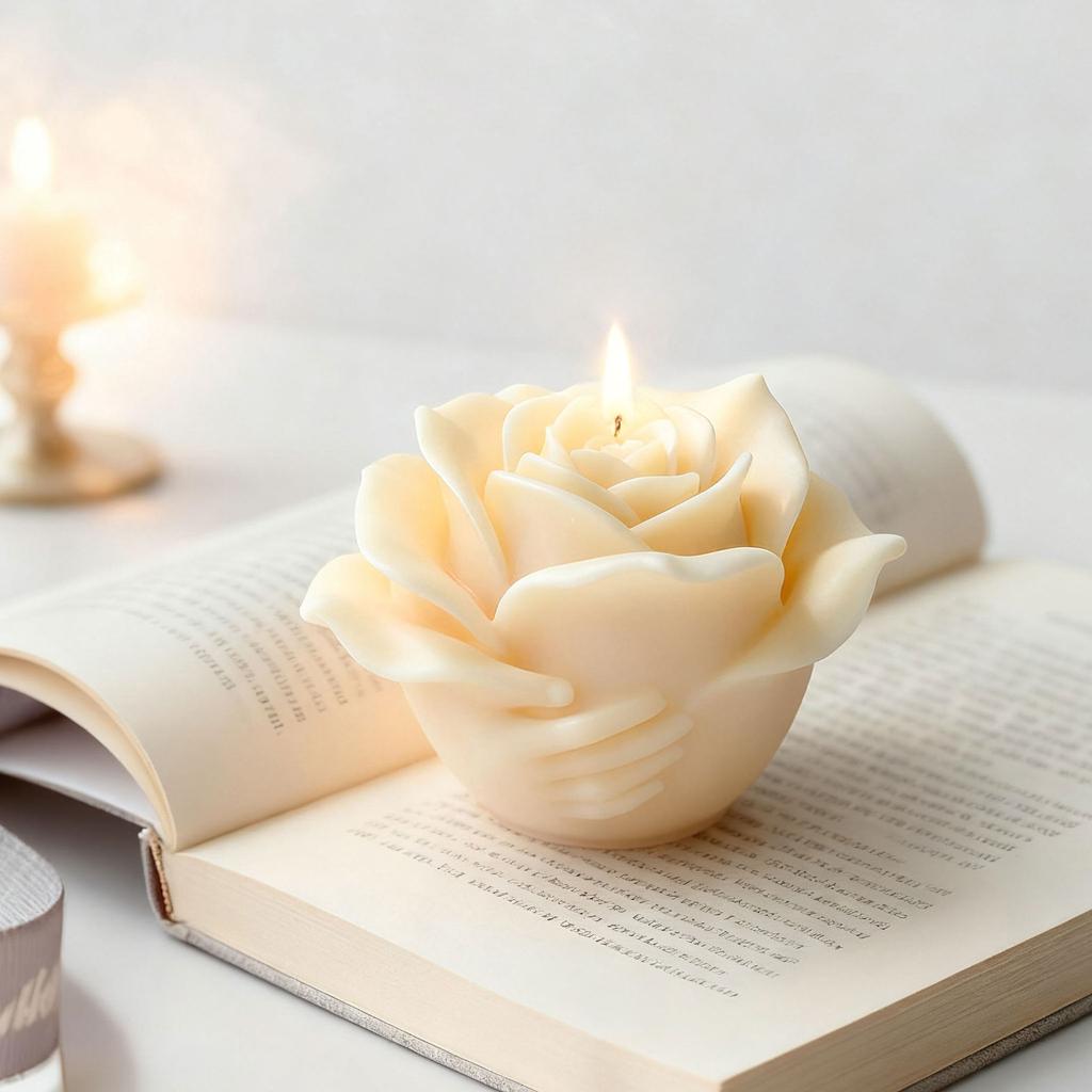 3D Rosblomma Silikonform Aromljus Gips Bildekoration Handgjorda Tvålformar Choklad Bakform