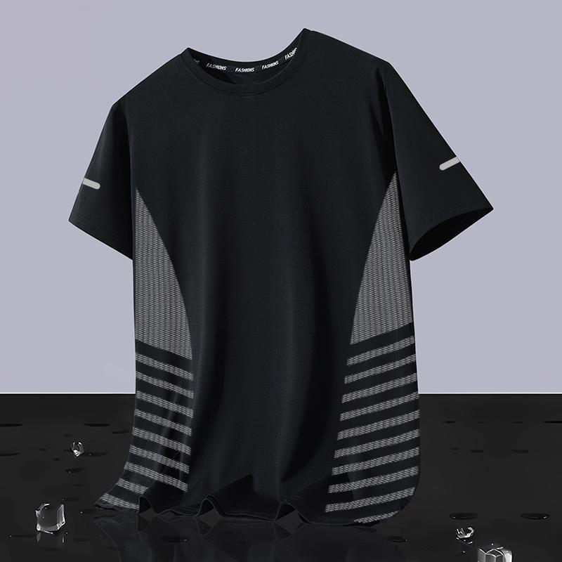 2025 Men's Trendy Ice Silk Loose Round Neck Short Sleeve T-shirt