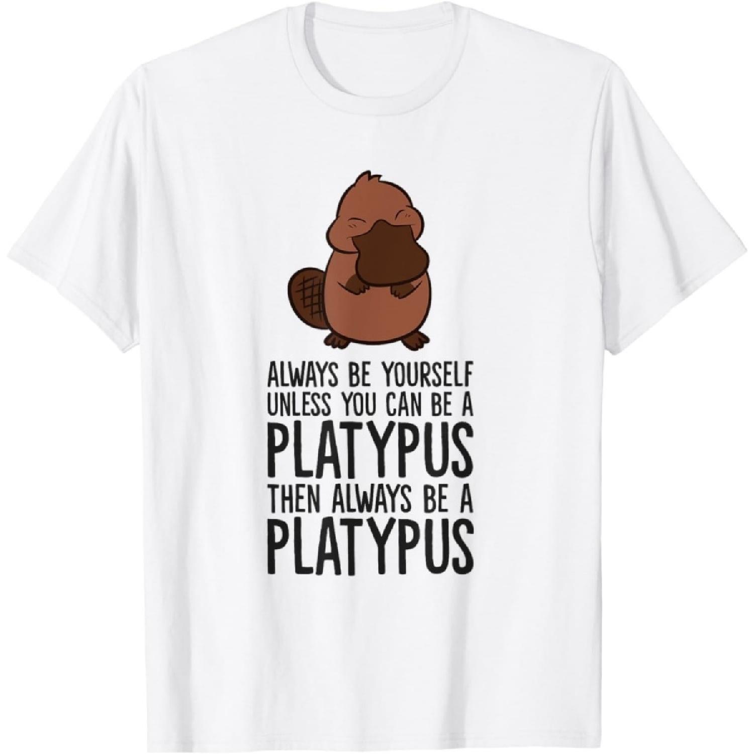 IKYDDY Always Be Yourself Unless You Can Be A Platypus T-Shirt(1) XXXXXL белый