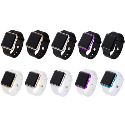 LED-Quadrat-Casual-Digitaluhr mit Gummiband, Sport-Armbanduhren für Männer und Frauen (Farben