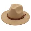 Top Hat Belt Buckle Model Jazz Hat Men'S And Women'S Concave Felt Hat Woolen Hat Fedora Hat