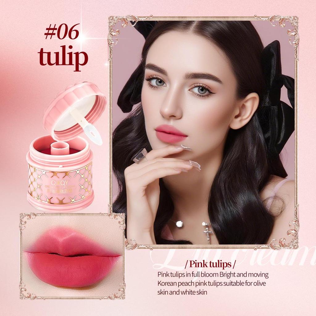 QXQY Cremiger Kuchen Lippencreme Samtmatt Einfach aufzutragen Make-up Farbhaltender Lippenstift Für Anfänger