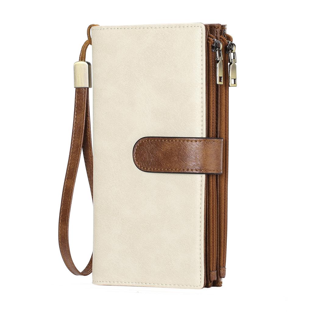 New women's long wallet retro three-fold mobile phone bag