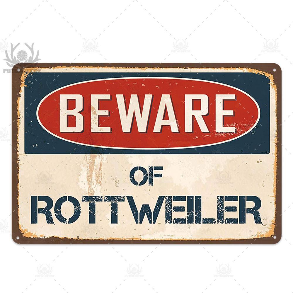 Putuo Decor Beware Vintage Tin Sign Funny Warning Danger Plaque Metal Wall Poster Painting for Room House Shop Bar Man Cave