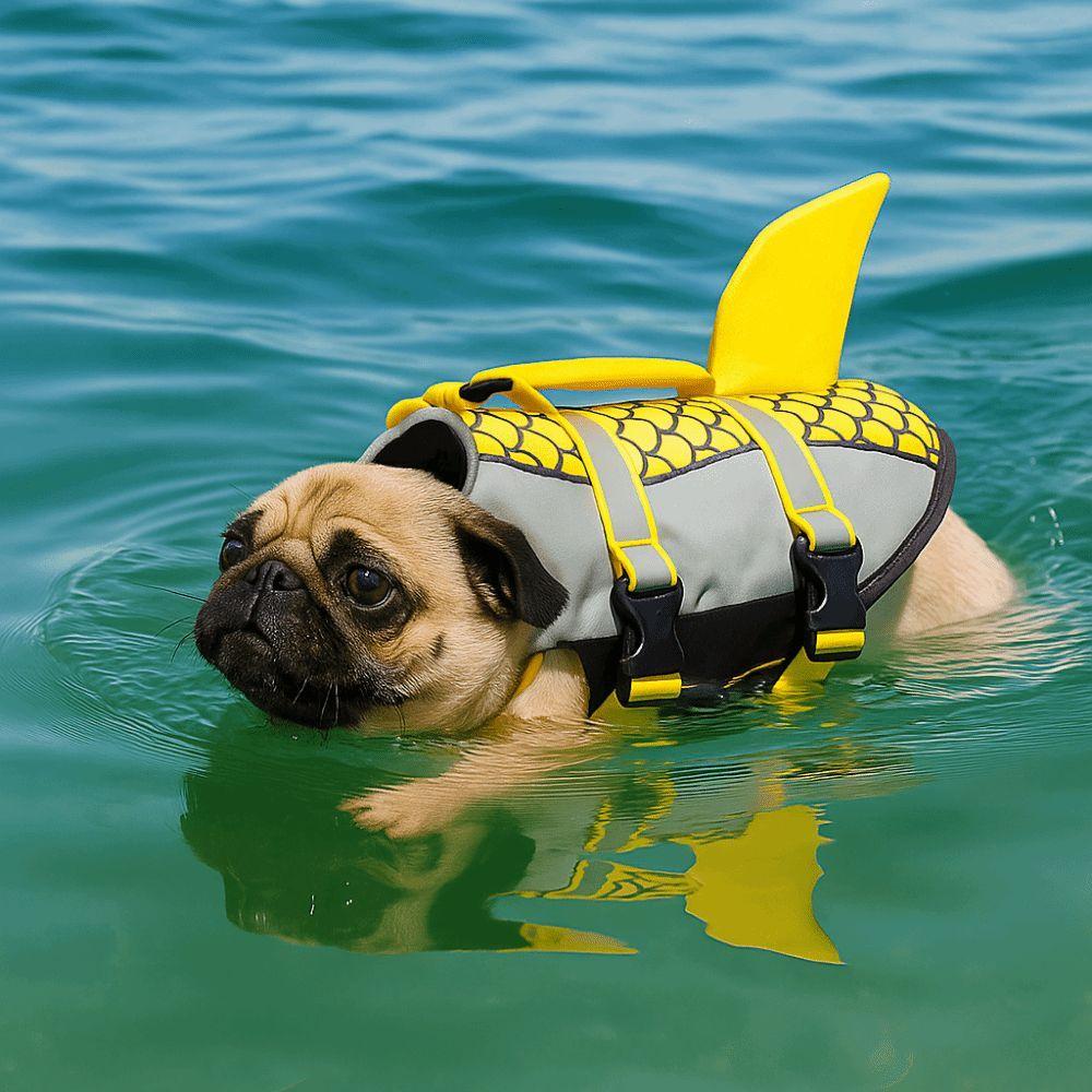 Enhanced Buoyancy Dog Swimsuit Waterproof Scales Shark Dog Clothes Dog Safety Vest  For Dogs