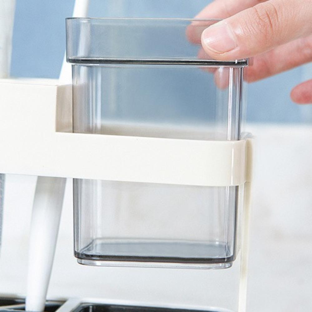 2-in-1 Toothpaste Rack Stand Multifunctional Mouthwash Cup Set Toothbrush Holder  for Men and Women