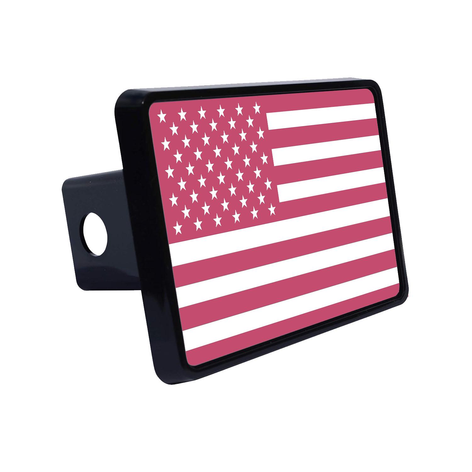 

Patriotic Pink American Flag Trailer Hitch Cover for Rear Vehicle Protection розовый