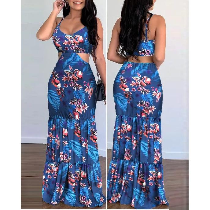 2026 Spring Casual Women's V-neck Pencil Dress Strap Long Dress