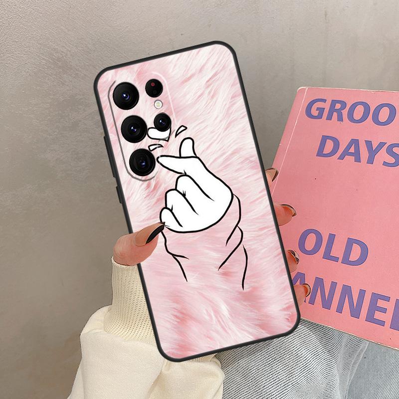 Kpop Hand Finger Heart Case For Samsung Galaxy S21 S22 S23 S24 S25 Ultra S9 S10 S25 Plus S20 FE S25 FE Cover Coque