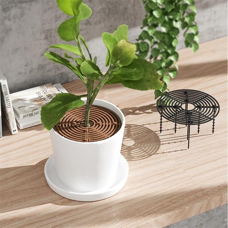 1PC Plant Pot Soil Guard with Nails Grid Baby Safety Home Plant Protector Repel Cats  Garden Netting Mesh Plant Cover