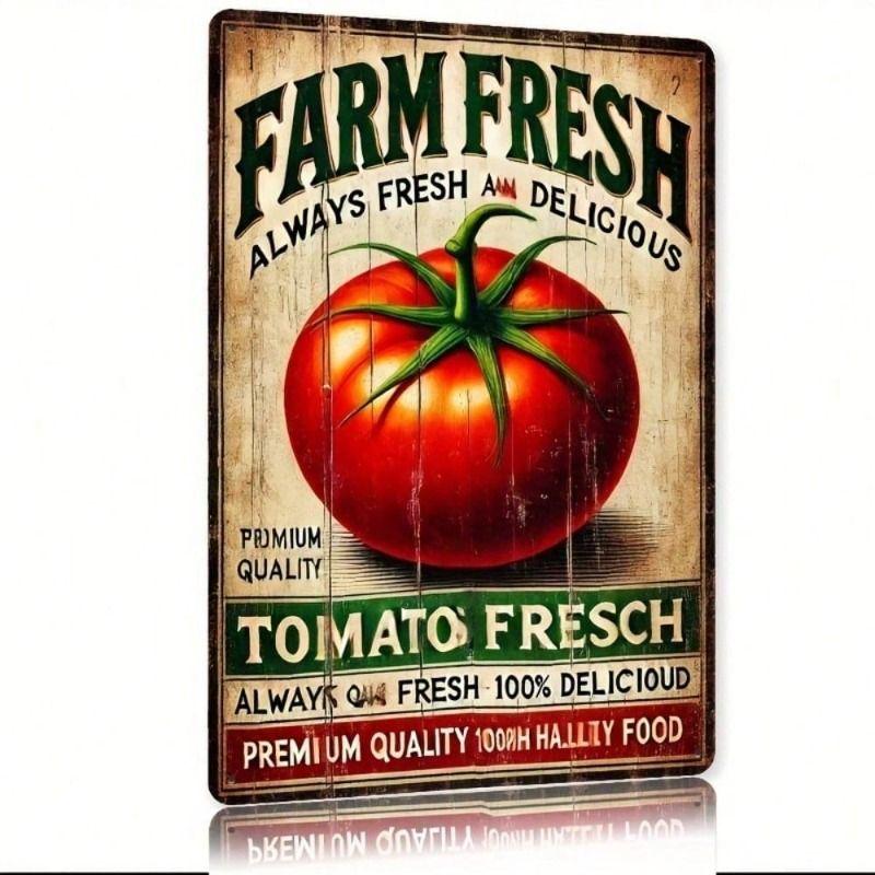 Metal Wall Art Tomato Kitchen Poster Vintage Farmhouse Decor