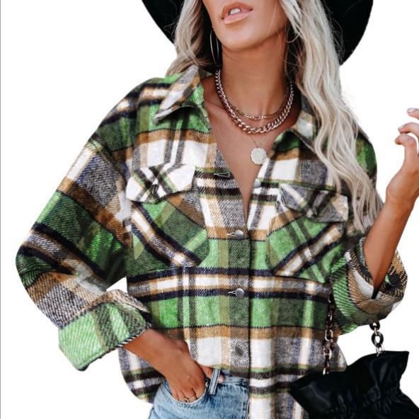 Γυναικείο Φθινοπωρινό και Χειμερινό Νέο Γυναικείο Πουκάμισο με Πλαϊνό Μάλλινο Παλτό